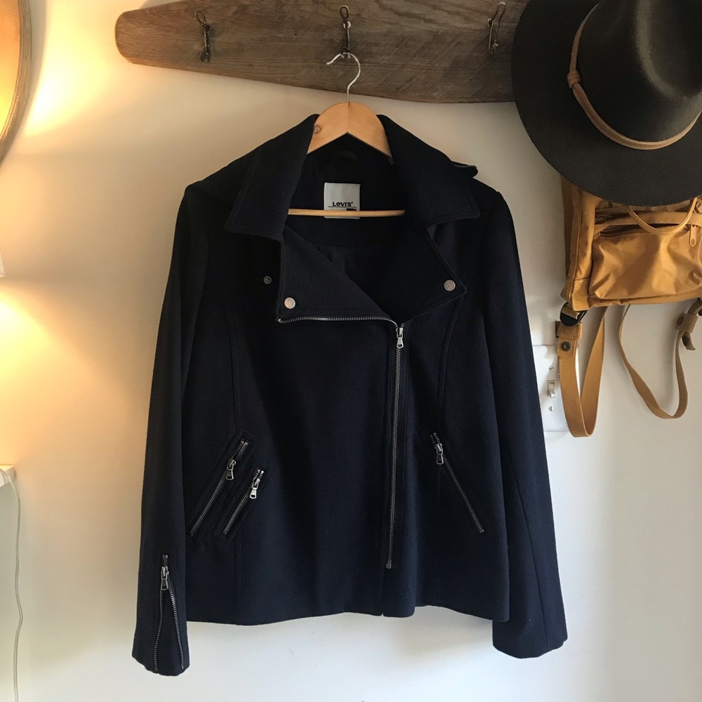 🌿🍁3 for $60🍁🌿 Levi’s Navy Wool Moto Jacket